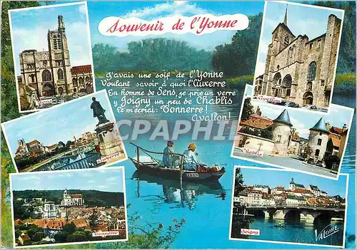 Cartes postales moderne Souvenir de l'Yonne Peche Avallon Chablis Joigny Sens Auxerre Tonnerre