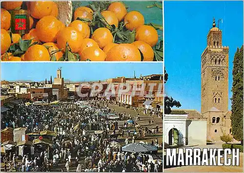 Cartes postales moderne Marrakech et Place Jamaa et Fna
