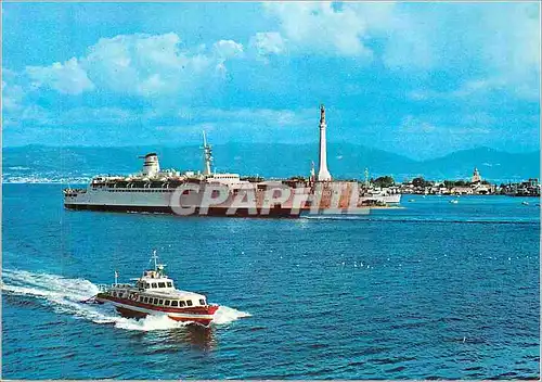 Moderne Karte Messina Navire Trajet et Aliscafo Bateau