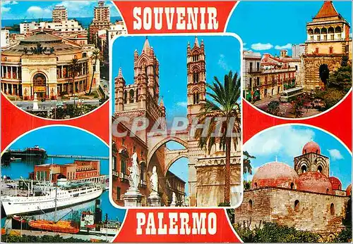 Moderne Karte Souvenir Palermo