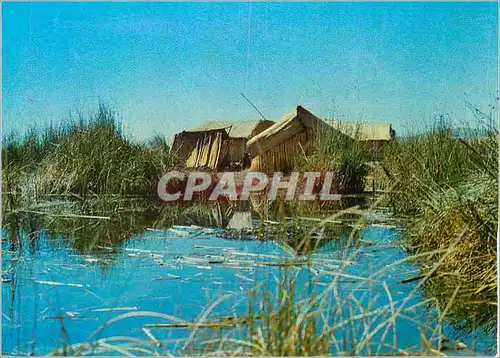 Cartes postales moderne Puno Peru Vivienda  de Totora en las Islas Flotantes de Los Uros
