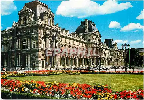 Cartes postales moderne Paris et ses Merveilles les Parterres du Jardin du Louvre et le Palais du Louvre