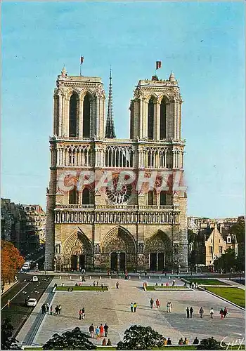 Cartes postales moderne Paris et ses Merveilles la Place du Parvis Notre Dame et la Cathedrale Notre Dame( 1163 1260)