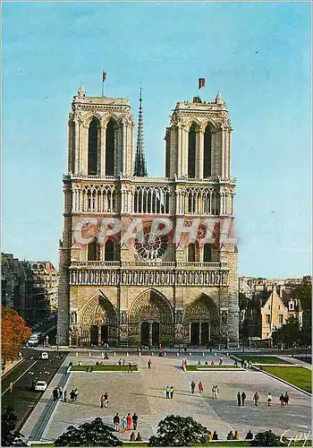 Moderne Karte Paris et ses Merveilles la Place du Parvis Notre Dame et la Cathedrale Notre Dame( 1163 1260)