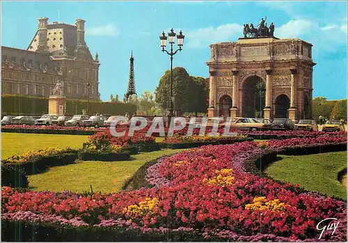 Moderne Karte Paris et ses Merveilles les Parterres du Jardin du Louvre