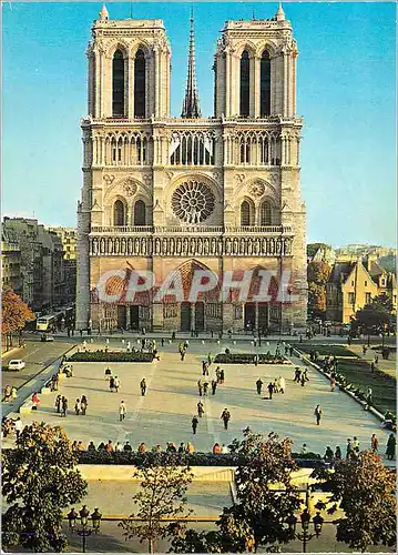 Cartes postales moderne Paris Facade de Notre Dame