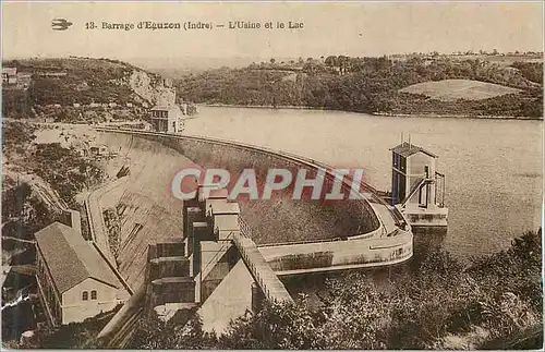 Cartes postales Barrage d'Eguzon (Indre) l'Usine et le Lac