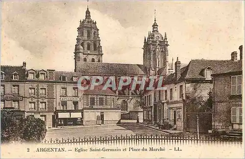 Ansichtskarte AK Argentan Eglise Saint Germain et Place du Marche