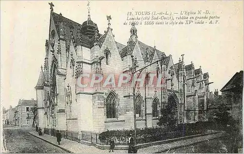 Cartes postales Tours (I et L) l'Eglise N D