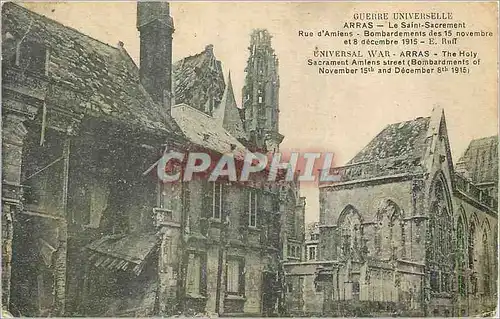 Cartes postales Guerre Universelle Arras le Saint Sacrement Rue d'Amiens Militaria