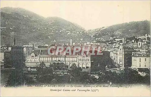 Cartes postales Nice le Casino Municipal et le Mont Pacanaglia Cote d'Azur