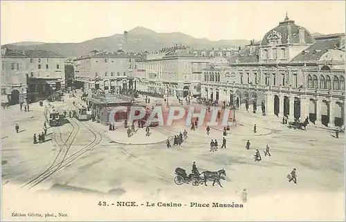 Cartes postales Nice le Casino Place Massena Tramway