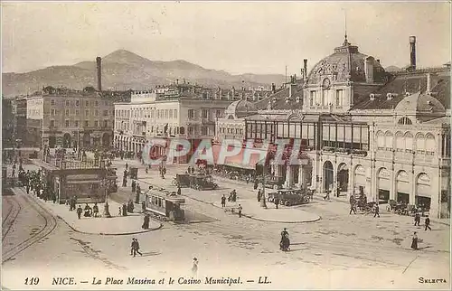 Ansichtskarte AK Nice la Place Massena et le Casino Municipal Tramway