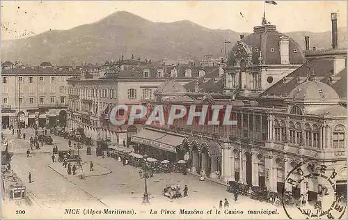 Cartes postales Nice (Alpes Maritimes) la Place Massena et le Casino Municipal