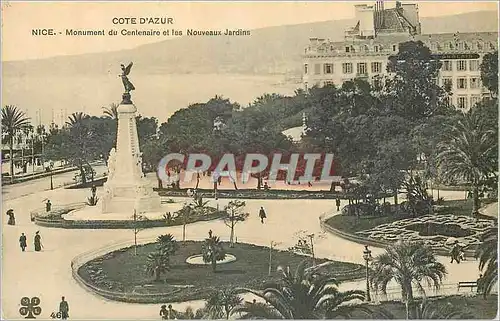 Cartes postales Nice Monument du Centenaire et Nouveaux Jardins Cote d'Azur