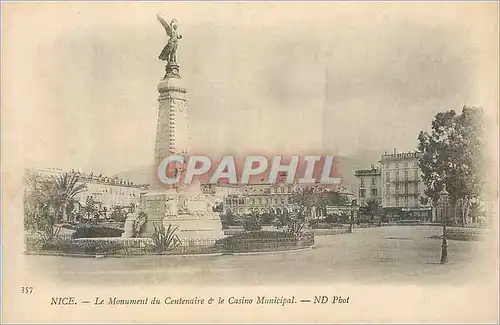 Cartes postales Nice le Monument du Centenaire et le Casino Municipal (carte 1900)