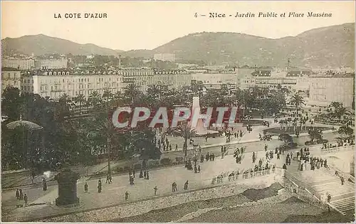 Cartes postales Nice Jardin Public et Place Massena Cote d'Azur