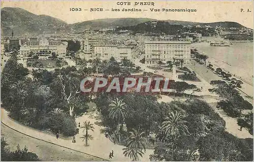 Cartes postales Nice les Jardins Vue Panoramique Cote d'Azur