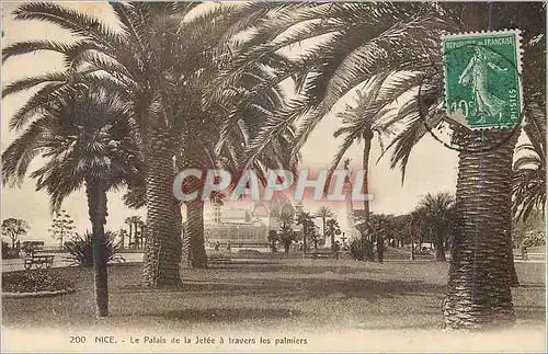 Cartes postales Nice le Palais de la Jetee a Travers les Palmiers