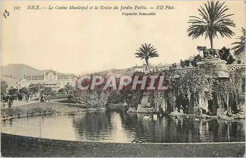 Cartes postales Nice le Casino Municipal et la Grotte du Jardin Public