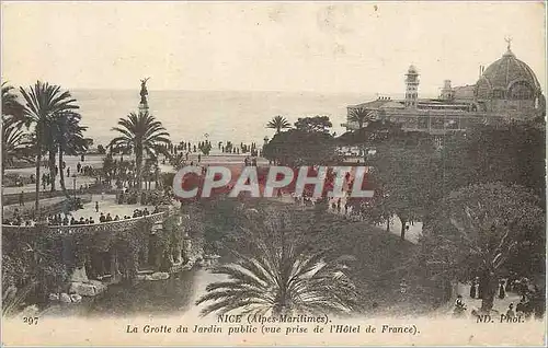 Cartes postales Nice (Alpes Maritimes) la Grotte du Jardin Public (Vue prise de l'Hotel de France)