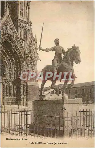 Cartes postales Reims Statue Jeanne d'Arc