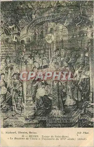 Cartes postales Reims Tresor de Saint Remi Le bapteme de Clovis Tapisserie