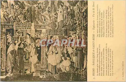Cartes postales Reims Basilique de Saint Remi Tapisserie Vie de St Remi