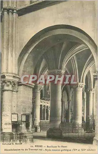 Cartes postales Reims Basilique St Remi Deambulatoire vu du transept Sud Style Romano gothique