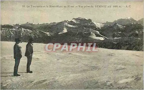 Cartes postales La Tournette et Le Mont Blanc en Hiver Vue prise du Semnoz (alt 1800 m)
