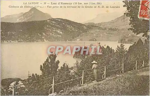 Cartes postales La Savoie Lac d'Annecy (14 km sur 3 km 500) Ch�teau de Duingt Vue prise de la terrasse de la gro