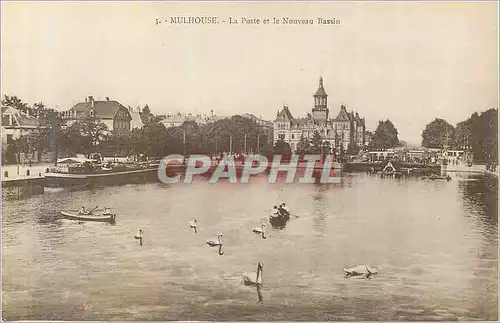 Ansichtskarte AK Mulhouse La Poste et le Nouveau Bassin