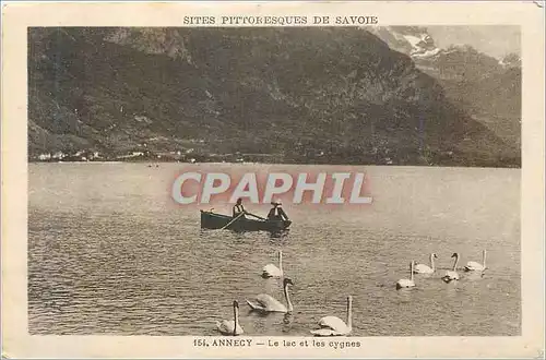 Ansichtskarte AK Annecy Sites Pittoresques de Savoie Le Lac et les Cygnes