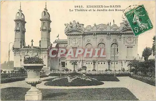 Cartes postales Enghien les Bains Le Theatre et le Jardin des Roses