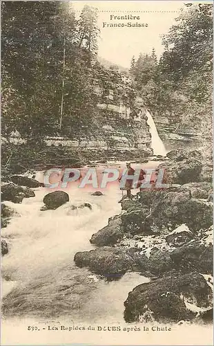 Cartes postales Frontiere Franco Suisse Les Rapides du Doubs apes la Chute