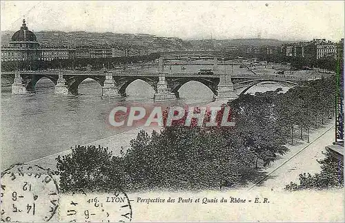 REPRO Lyon Perspective des Ponts de la Guillotiere et Quais du Rhone