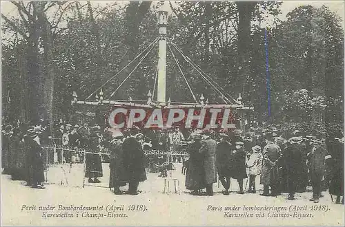 REPRO Paris Under Bombardementet (April 1918) Karousellen i Champs Elysees