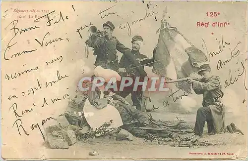 Cartes postales Regiment Cree en 1795 125e Regt d'Infle Militaria