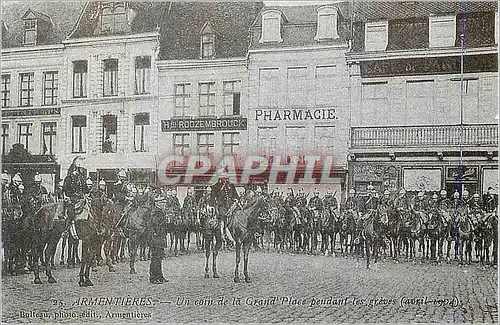 REPRO Armentieres Un Coin de la Grand Place Pendant les Greves (avril 1904) Militaria
