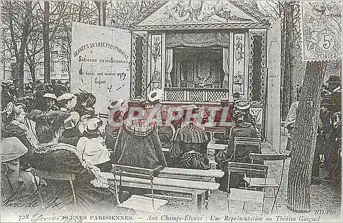REPRO Scenes Parisiennes Aux Champs Elysees Une Representation au Theatre Guignol