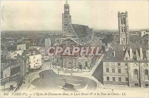 REPRO Paris L'Eglise St Etienne du Mont Le Lycee Henri IV et le Tour de Clovis