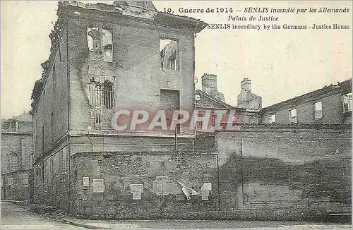 REPRO Guerre de 1914 Senlis Incendie par les Allemands Palais de Justice