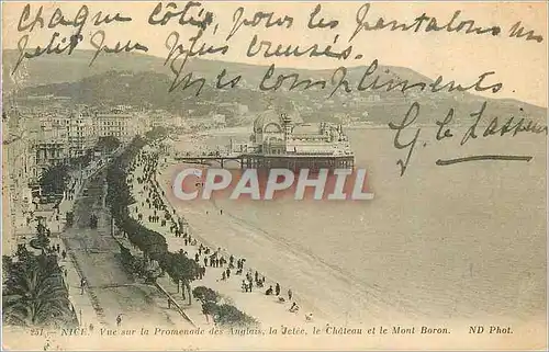 Ansichtskarte AK Nice Vue sur la Promenade des Anglais La Jetee Le Chateau et le Mont Boron