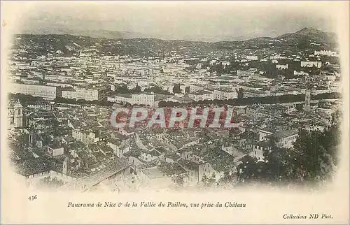 Cartes postales Panorama de Nice de la Vallee du Paillon vue prise du Chateau