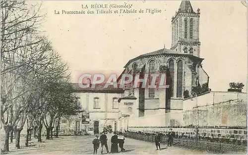 Cartes postales La Reole (Gironde) La Promenade des Tilleuls et L'Abside de l'Eglise