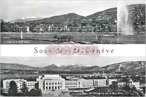 Moderne Karte Souvenir de Geneve