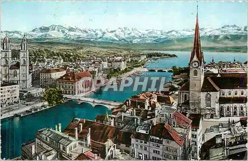 Moderne Karte Zurich und die Alpen