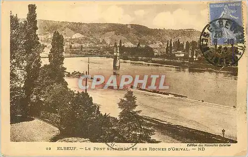 Cartes postales Elbeuf Le Pont Suspendu et les Roches d'Orival