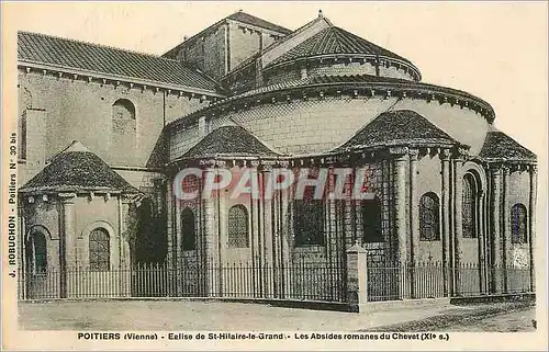 Cartes postales Poitiers (Vienne) Eglise de St Hilaire le Grand Les Absides Romanes du Chevet (XIe S)
