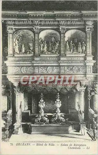 Cartes postales Orleans Hotel de Ville Salon de Reception Cheminee